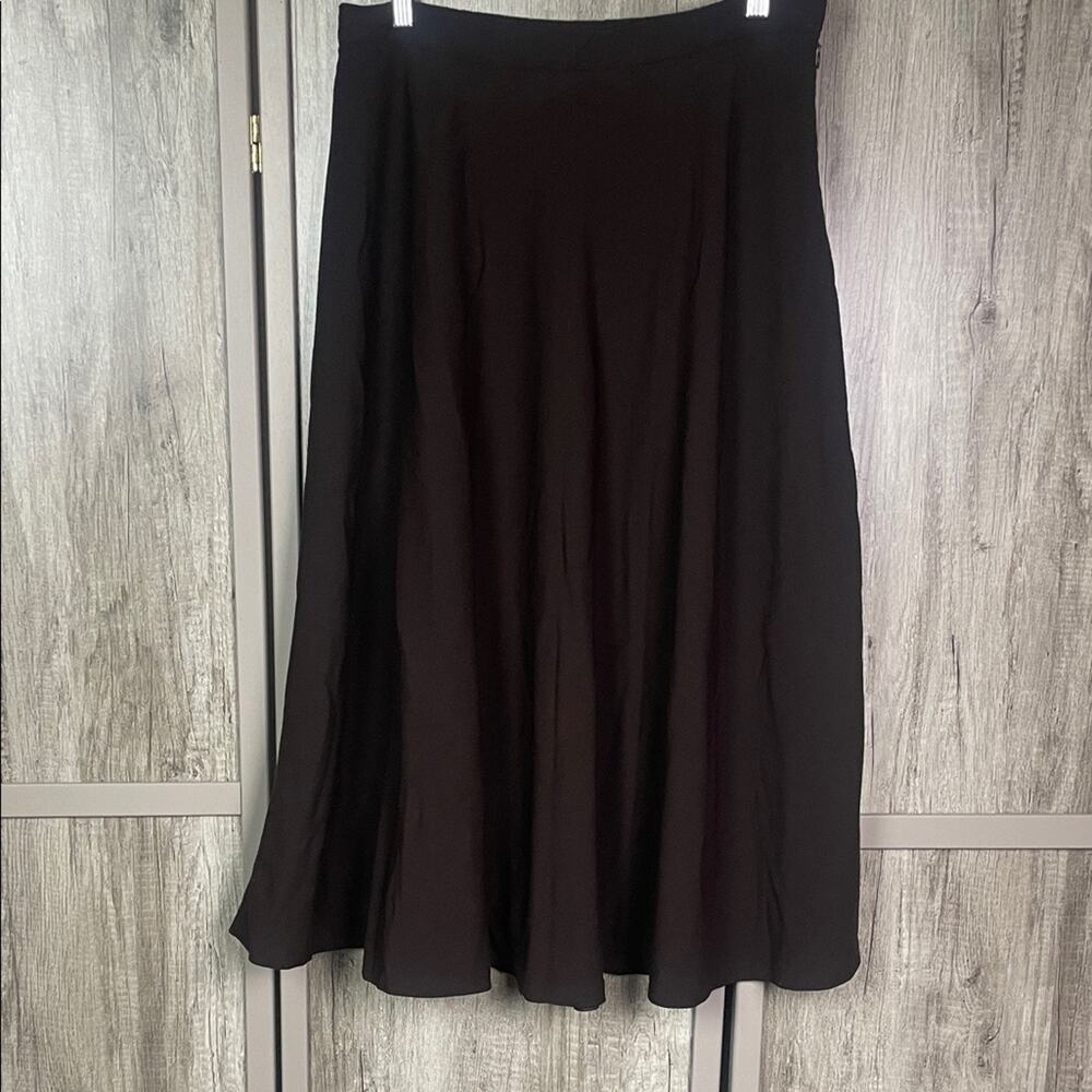 Vintage Ralph Lauren Chocolate Brown Wool A-Line Skirt Women's 10